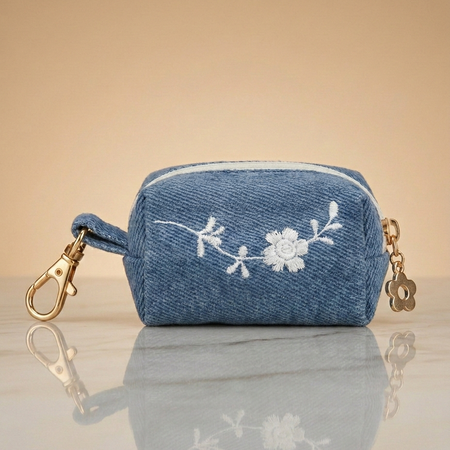 Kotbeutelspender Denim Samt | personalisierbar | Handgefertigt in Deutschland