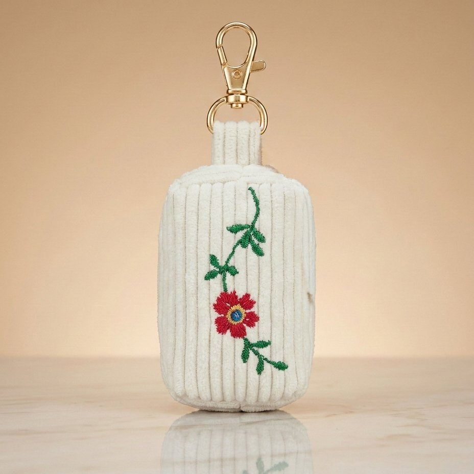 Kotbeutelspender weißer Cord | personalisierbar | Handgefertigt in Deutschland