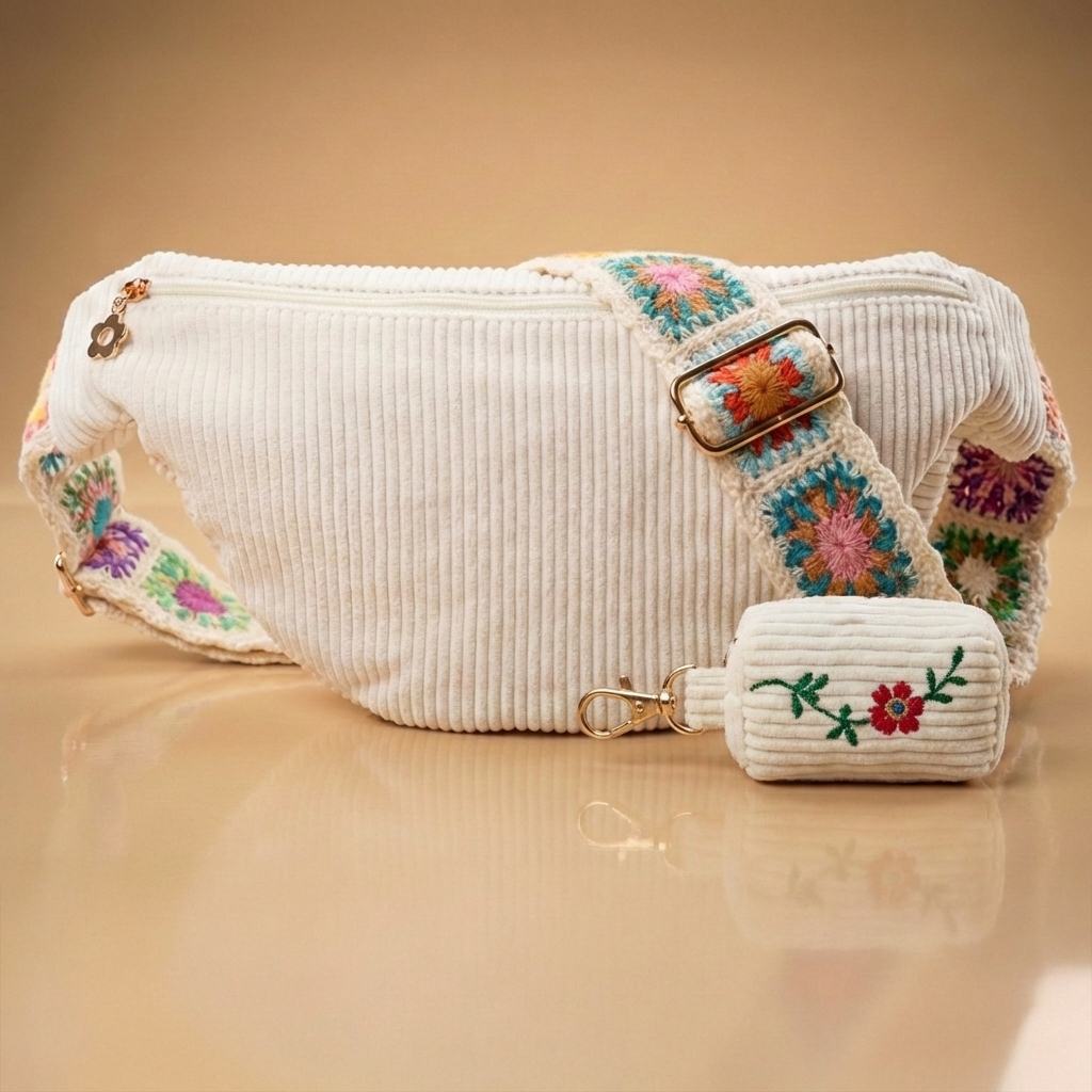 Kotbeutelspender weißer Cord | personalisierbar | Handgefertigt in Deutschland